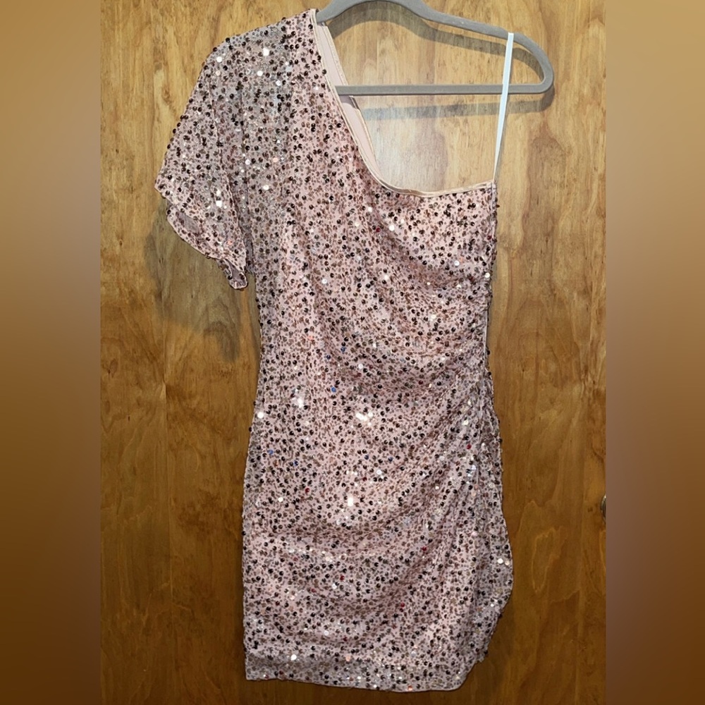 Jodi Kristopher Sequin One Shoulder Dress
